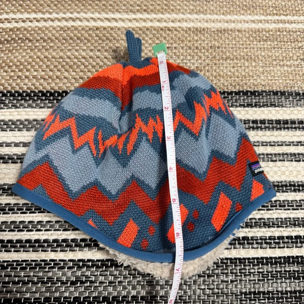 Patagonia Baby Reversible Sherpa Beanie‎ Geo Knit Blue